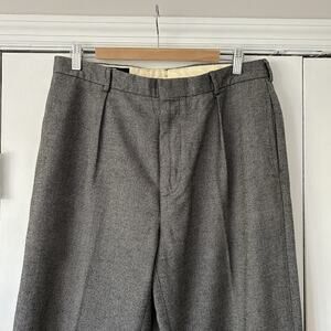 Vintage Men’s Polo Ralph Lauren Micro Check Grey Cotton Wool Dress Pants 34x30